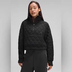 lululemon | scuba oversized quilted half zip - black